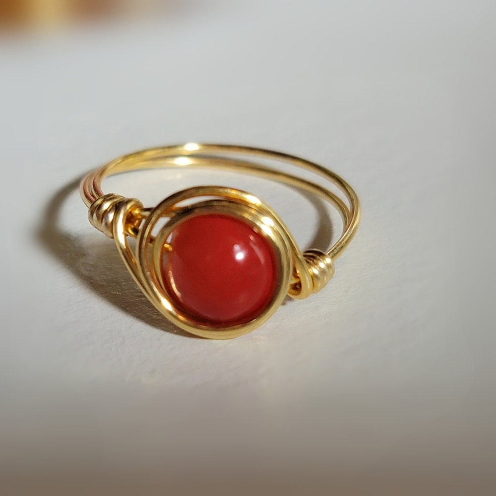 Coral Wire Wrapped Size 7.5
